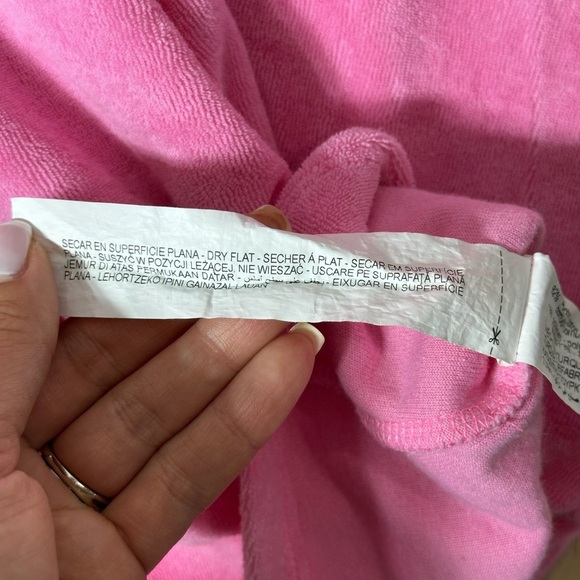 Zara Women’s Pink Terrycloth Dress Size Medium Beach Comfy Mini Coverup - Picture 6 of 7